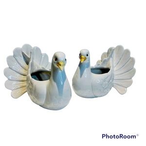 Candle Holders Fitz and Floyd Pair 2 Ceramic  White Vintage Japan